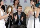 Quintana, durante un encuentro con j&oacute;venes en Santiago de Compostela