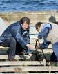 Anxo Quintana recoge mejillones