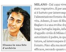 Eluana Englaro, en una foto de 'El Corriere della Sera'.
