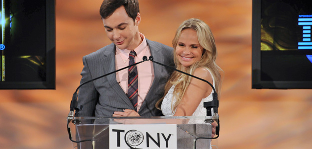 Emmy and Golden Globe winning actor Parsons and Tony and Emmy award winning actress Chenoweth are seen at 2012 Tony Awards Nominations announcements in New York Emmy and Golden Globe winning actor Parsons and Tony and Emmy award winning actress Chenoweth are seen at 2012 Tony Awards Nominations announcements in New York