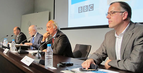 Los ponentes de la charla sobre periodismo científico organizada por el Instituto RTVE Los ponentes de la charla sobre periodismo científico organizada por el Instituto RTVE
