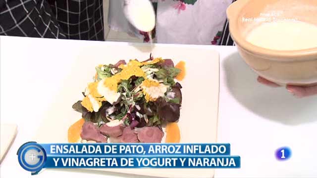 Más Gente - Más Cocina - Ensalada de pato con arroz inflado