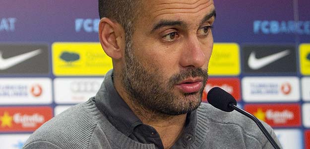 El entrenador del Barcelona, Pep Guardiola, en rueda de prensa.