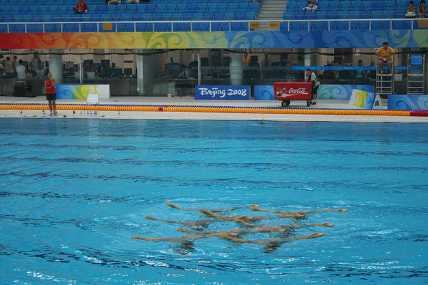 Entrenamiento de la selecci&oacute;n nacional de nataci&oacute;n sincronizada