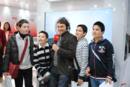 Escolares durante la visita del museo itinerante
