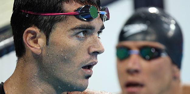 El espa&ntilde;ol Jaime L&oacute;pez tras la prueba de nataci&oacute;n.