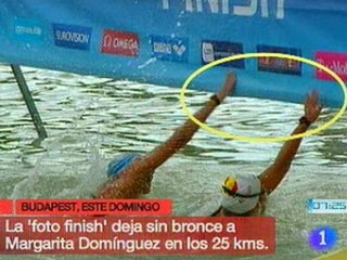 La espa�ola Margarita Dom�nguez se queda sin bronce en 25 kil�metros por la foto-finish