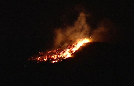 Espectacular incendio en Sos del Rey Cat&oacute;lico