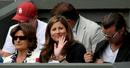 La esposa de Federer, Mirka Vavrinec, y el m&uacute;sico Gavin Rossdale, antes del comienzo del partido.