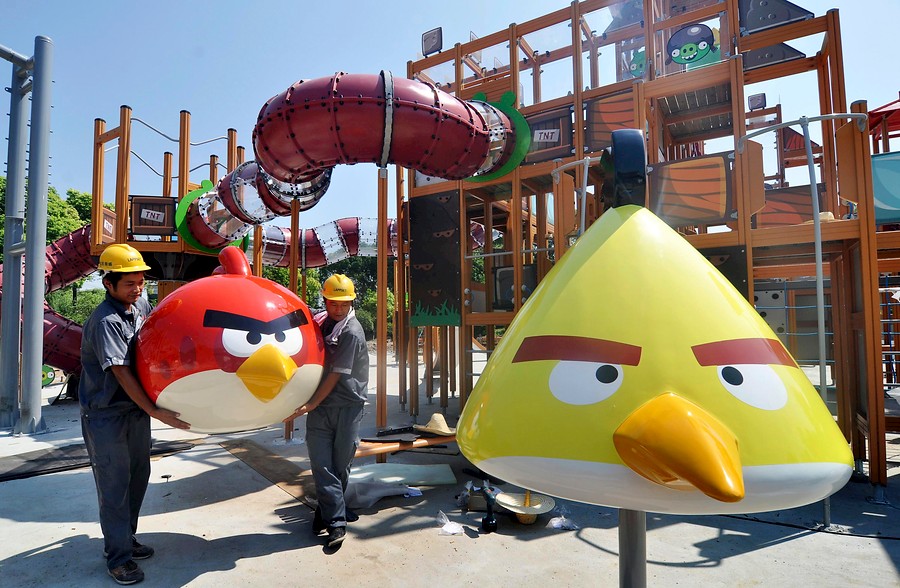 En este parque hay muchos p&aacute;jaros 'cabreados'