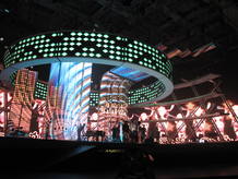 El escenario del Olimpiisky Arena.