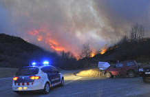 EVACUADOS CINCO N&Uacute;CLEOS DE HUESCA POR UN INCENDIO FORESTAL