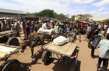 &Eacute;xodo de somal&iacute;es hacia Kenia.