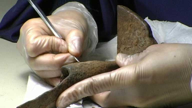 Se exponen los restos de un mercante español descubierto en Buenos Aires en 2008