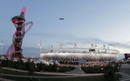 Exterior del estadio ol&iacute;mpico minutos antes del inicio de la ceremonia de clausura