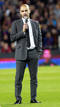 El entrenador del FC Barcelona, Pep Guardiola, pronuncia unas palabras para despedirse de su afici&oacute;n