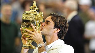 Federer es siete veces leyenda de Wimbledon
