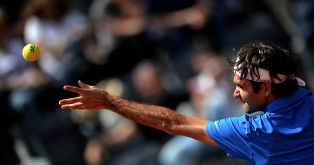 Federer super&oacute; a Berlocq en su primer partido del Masters 1000 de Roma