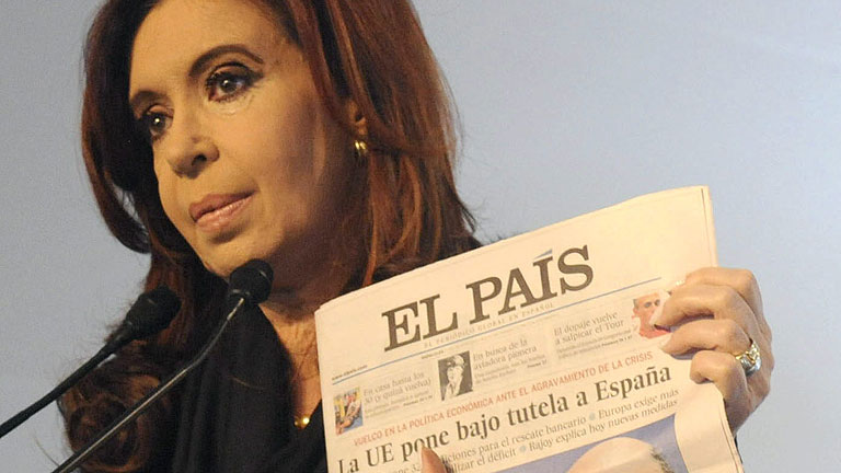 La presidenta argentina dice que se "atragant&oacute;" al leer sobre la crisis espa&ntilde;ola