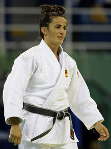Isabel Fernandez, momentos antes de abandonar el tatami.