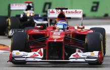 Fernando Alonso, en un momento del GP de Singapur en el circuito de Marina Bay.