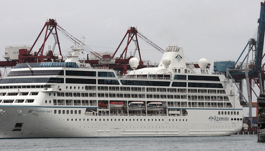 File photo of the Azamara Quest cruise ship arriving at Keelung port in northern Taiwan