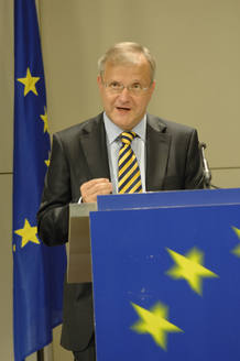El finés Olli Rehn en una reunión de la Unión Europea en 2007. El finés Olli Rehn en una reunión de la Unión Europea en 2007.