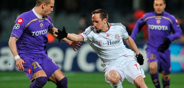 Franck Ribery del FC Bayern de Munich, en el partido contra la Fiorentina.