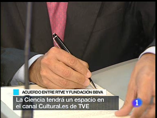 Ver v&iacute;deo  'Firma del acuerdo entre RTVE y la Fundaci&oacute;n BBVA para divulgar la ciencia en el canal Cultural&middot;es'