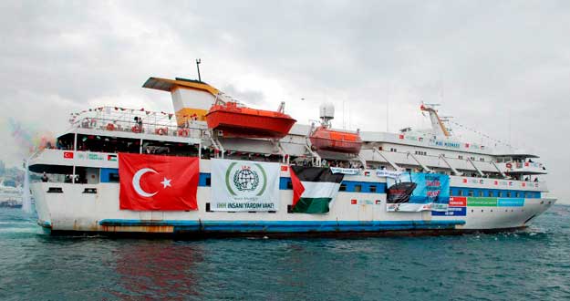 Fotograf&iacute;a de uno de los barcos que particip&oacute; en la Flotilla de la Libertad contra el bloqueo a Gaza