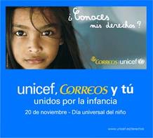 Folleto de Correos y Unicef sobre derechos del ni&ntilde;o