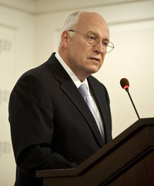 Former US Vice President Cheney speaks about national security at the American Enterprise Institute in Washington