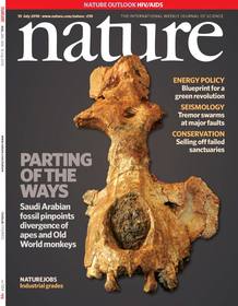 Portada de la revista Nature con el cr&aacute;neo encontrado.