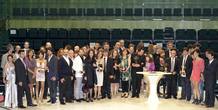 Foto de familia de los premiados por la Academia de TV