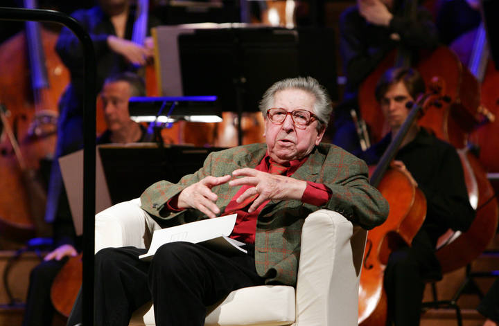Fotograf&iacute;a de Henri Dutilleux tomada el 3 de mayo de 2007 durante el descanso de un concierto en Par&iacute;s.