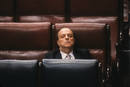 Fraga, sentado en un esca&ntilde;o del Congreso de los Diputados