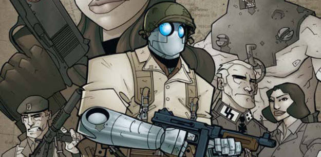 Fragmento de una ilustraci&oacute;n de 'Atomic robo 01', de Brian Clevinger y Scott Wegener