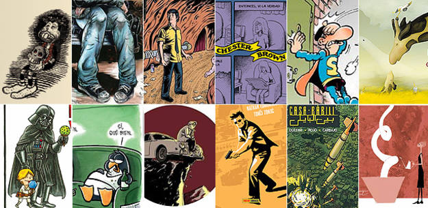 Fragmentos de las portadas de los cómics recomendados