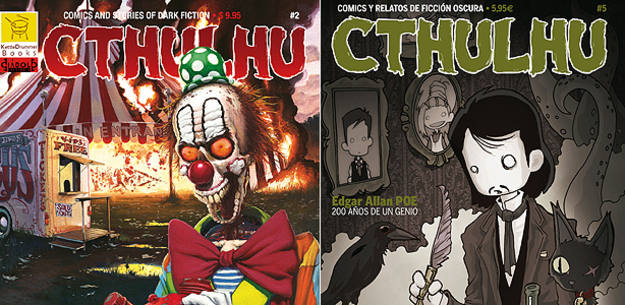 Fragmentos de portadas de las ediciones americana y espa&ntilde;ola de 'Cthulhu'