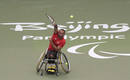 El franc&eacute;s Michael Jeremiasz en el partido de tenis en silla de ruedas contra el chileno M&eacute;ndez.