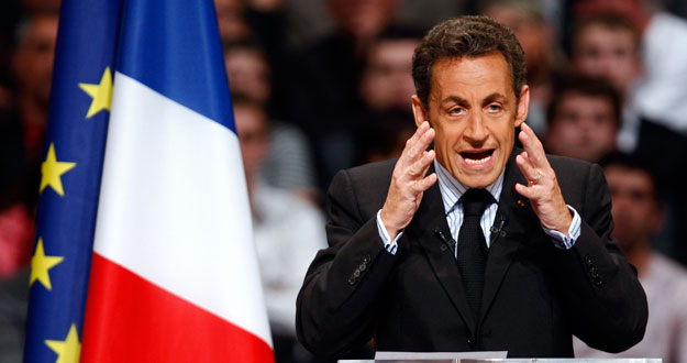 Sarkozy, durante un mitin sobre las elecciones europeas celebrado en Nimes.