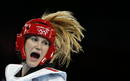 La francesa Marlene Harnois, durante el combate de cuartos de final de la categoria -57kg ante la egipcia Hedaya Wahba.
