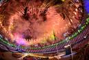 Fuegos artificiales sobre el estadio ol&iacute;mpico