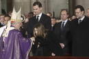 Los pr&iacute;ncipes de Asturias saludan al cardenal arzobispo de Madrid, Antonio Mar&iacute;a Rouco Varela.