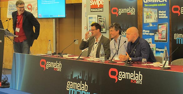 Tim Harrison (Sony), Paul Flanagan (Tequila Mobile) y Michael Shade (Fishlabs) han analizado el panorma del videojuego para m&oacute;viles en la primera charla de Gamelab 2012.