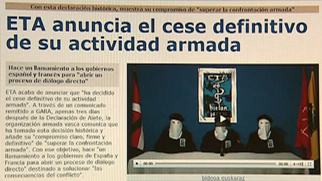 El diario Gara publica el comunicado de la banda terrorista ETA