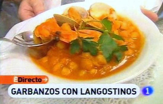 Espa&ntilde;a Directo - Garbanzos con langostinos