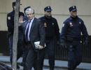 Spanish High Court judge Baltasar Garzon gestures as he leaves the High Court in Madrid