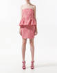 Vestido con peplum con estampado efecto encaje de Zara. 49,99&euro;
