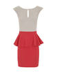 Vestido bicolor con volante en cintura de Blanco. 29,95&euro;